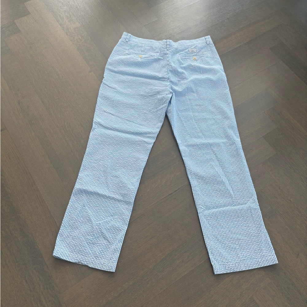 Vineyard Vines Seersucker Blue and White Striped Pants Preppy 36 X 32 - Picture 1 of 5